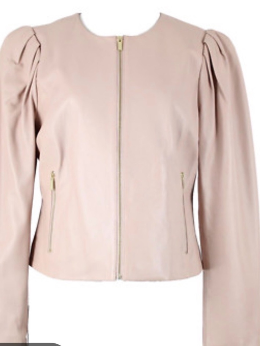 Ryegrass Women’s Blush Pink Leather Zip-Front Jacket